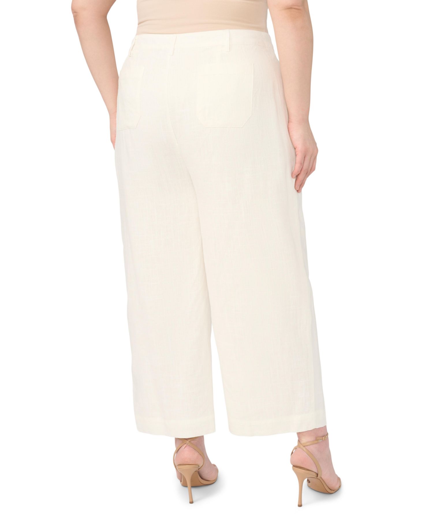 Plus Size Front Patch Pocket Ankle-Length Pants