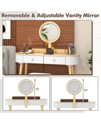 Makeup Vanity Table Set with LED Mirror and 3 Spacious Drawers