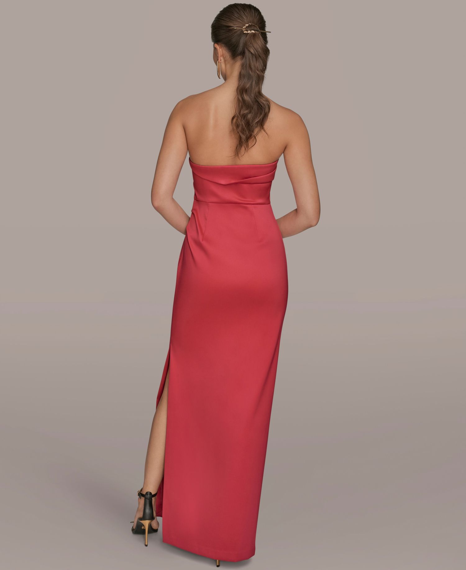 Women's Ruched Strapless Gown