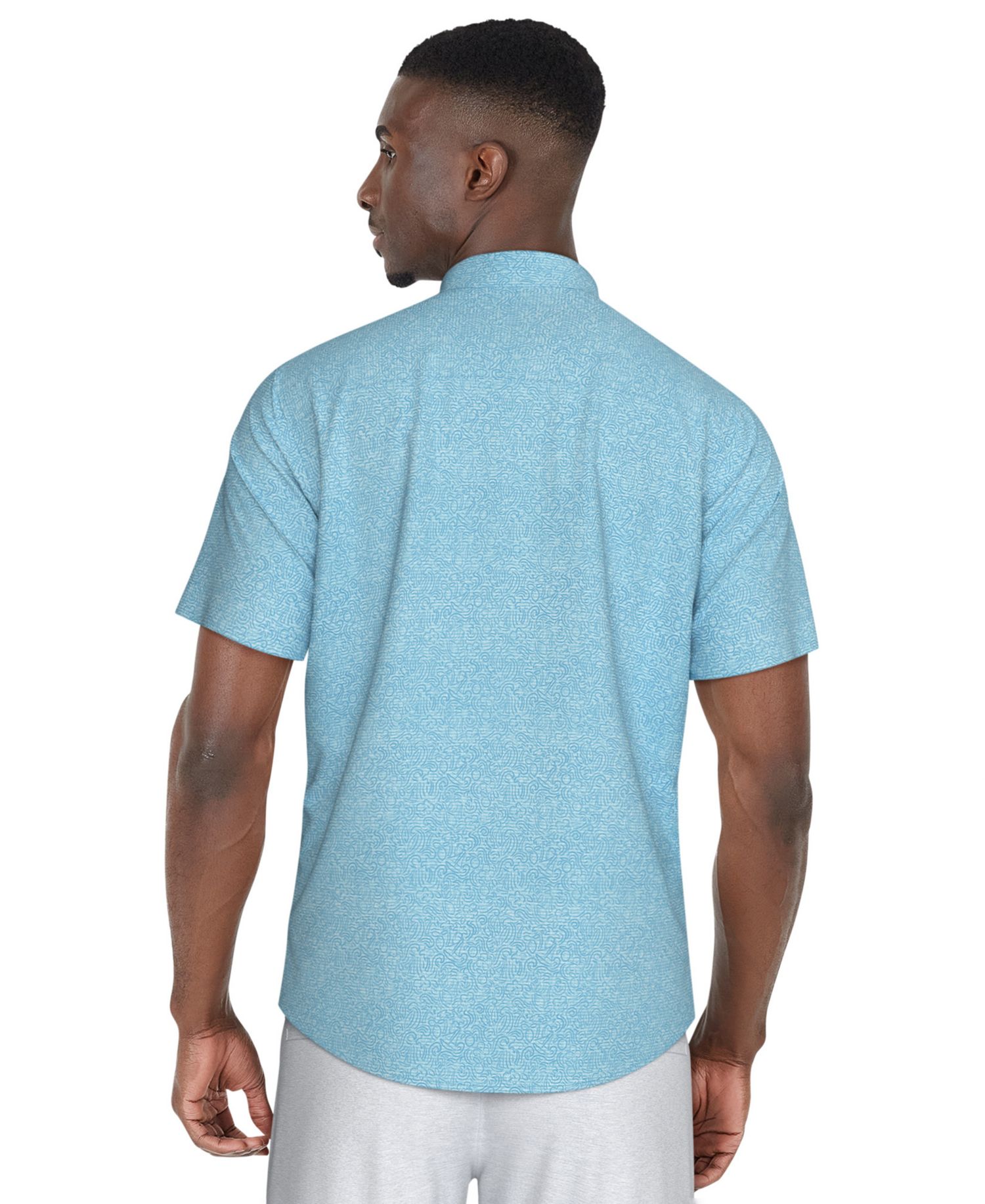 Men's Textured Short-Sleeve Fruit Print Shirt
