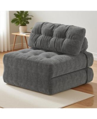 Folding Sofa Bed, Floor Folding Couch with Pillow, Futon Sofa Bed Convertible Sleeper Chair Foldable Mattress Back Support