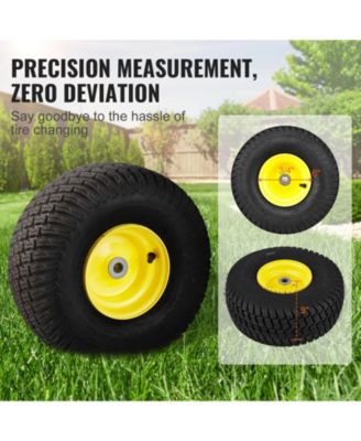Lawn Mower Tires with Rim, 15x6-6", Tubeless, 2-Pack for Riding Mowers and Tractors