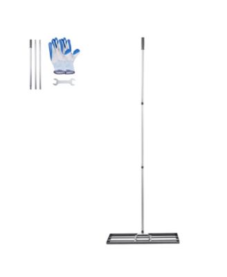 Lawn Leveling Rake, 30x10 in, Carbon Steel, Adjustable Height for Yard Use