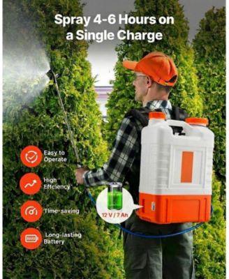 Battery Powered Backpack Sprayer, 4 Gallon Tank, 8 Nozzles, Adjustable Pressure