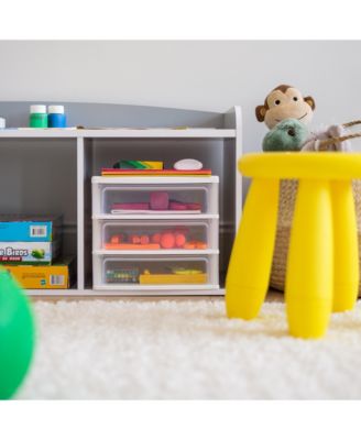 USA Medium 3-Drawer Stacking Desktop Organizer, 1 Pack, Plastic Drawer Storage Container for Stationery Art Craft Supplies