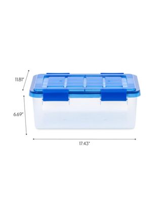 USA 6Pack 19 Quart WEATHERPRO Airtight Plastic Storage Bin with Lid and Seal and Secure Latching Buckles
