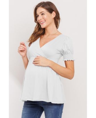Maternity Wrap Nursing Top with Empire Waist