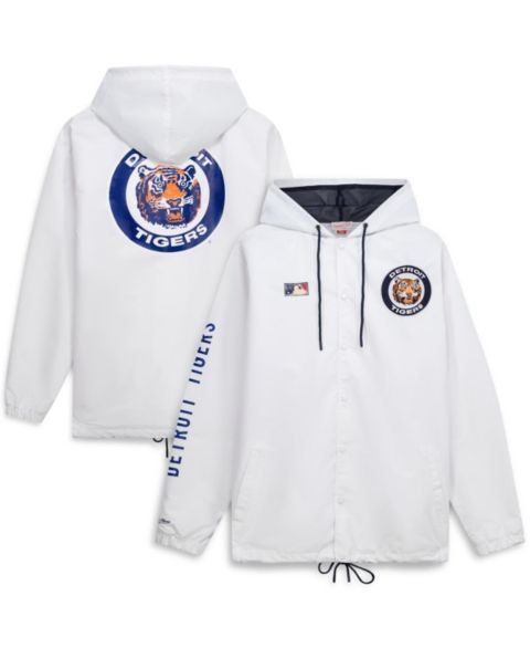 Мужская куртка Mitchell & Ness Mitchell Ness White Detroit Tigers Big & Tall Full-Snap Hooded