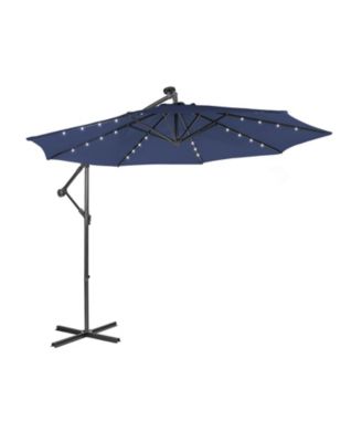 10 ft Solar Powered Cantilever Patio Umbrella with Tilt