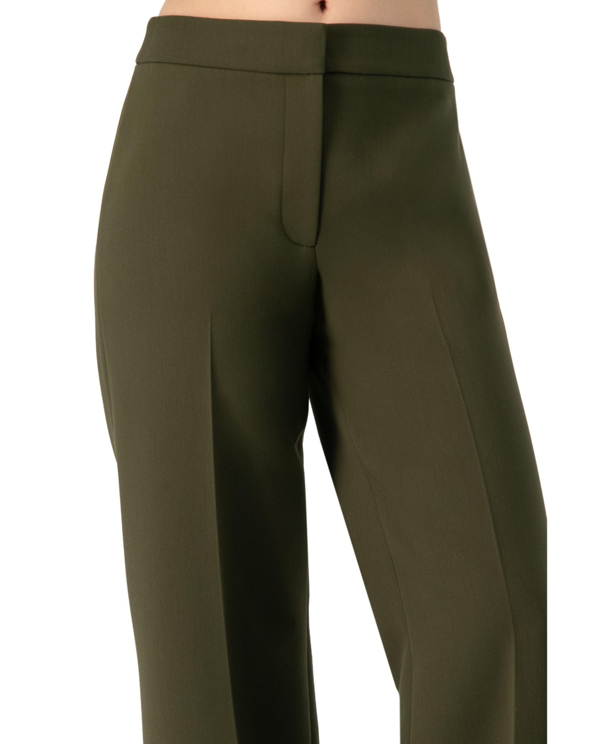 Ivonne Women's Straight Solid Gabardine Trousers