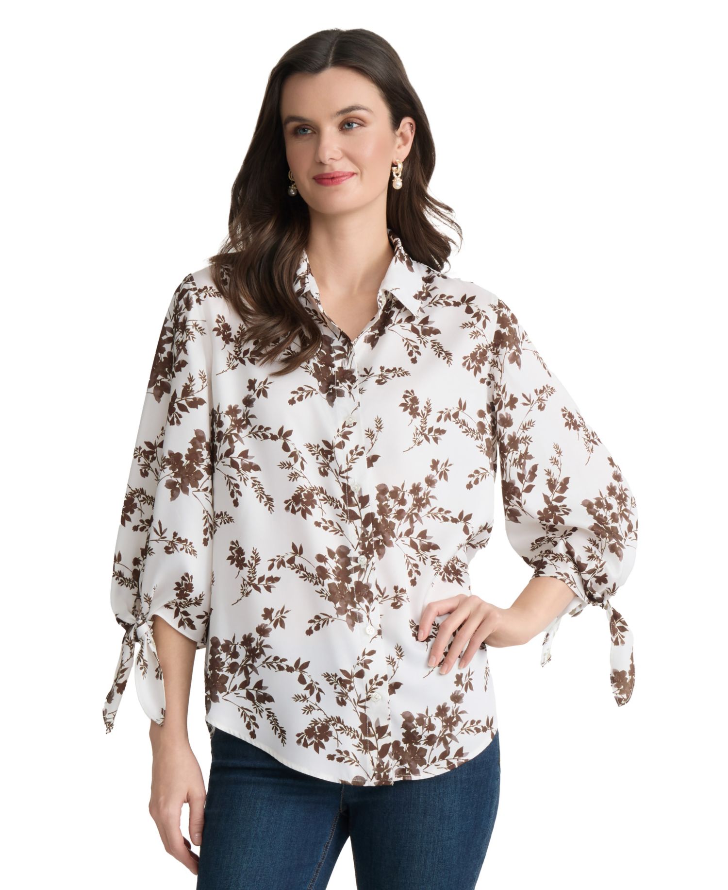 Women's Printed Collared Neck Shirt