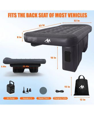 Car Air Mattress for Back Seat with Rechargeable Pump, Comfortable Travel Bed for SUV and Sedan Trips