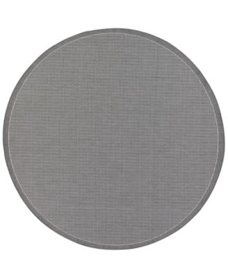 Couristan - Round Rug, Indoor/Outdoor Recife 1001/3012 Saddle Stitch Grey-White 7'6"