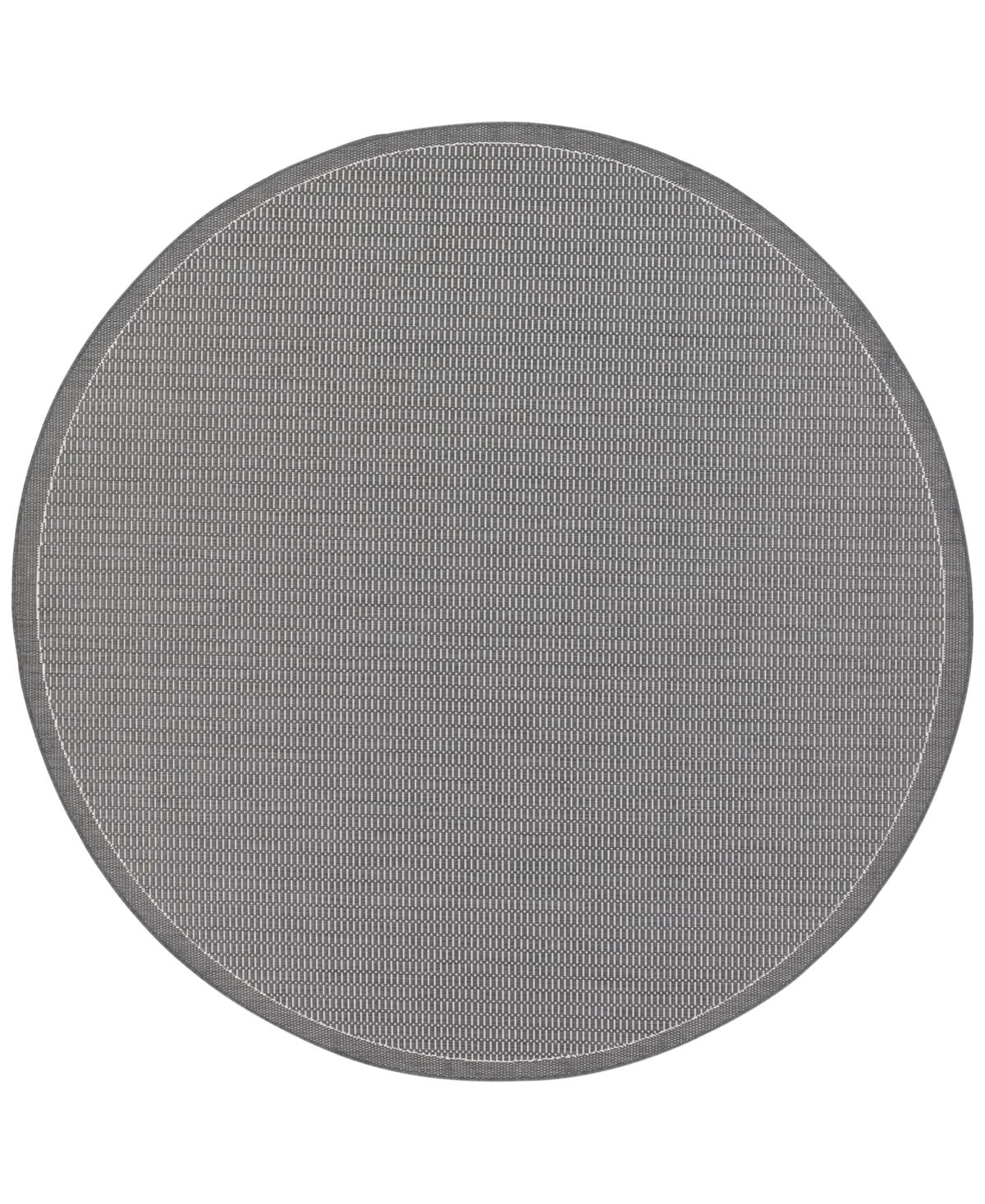 Couristan Closeout!  Recife Saddle Stitch Machine-washable 7'6" Round Indoor/outdoor Area Rug In Grey-white