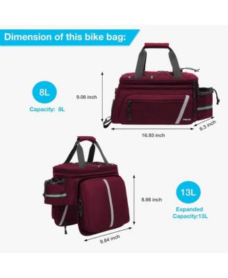 Insulated Bike Rack Bag with Rain Cover, Bicycle Trunk Cooler with Foldable Panniers for Commuting Travel Outdoor Cycling
