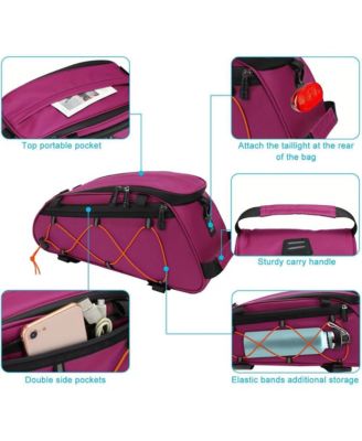 Bike Rack Bag with Removable Panniers Insulated Waterproof Bicycle Trunk Cooler Storage Rear Seat Cargo for Commuting Travel Camping