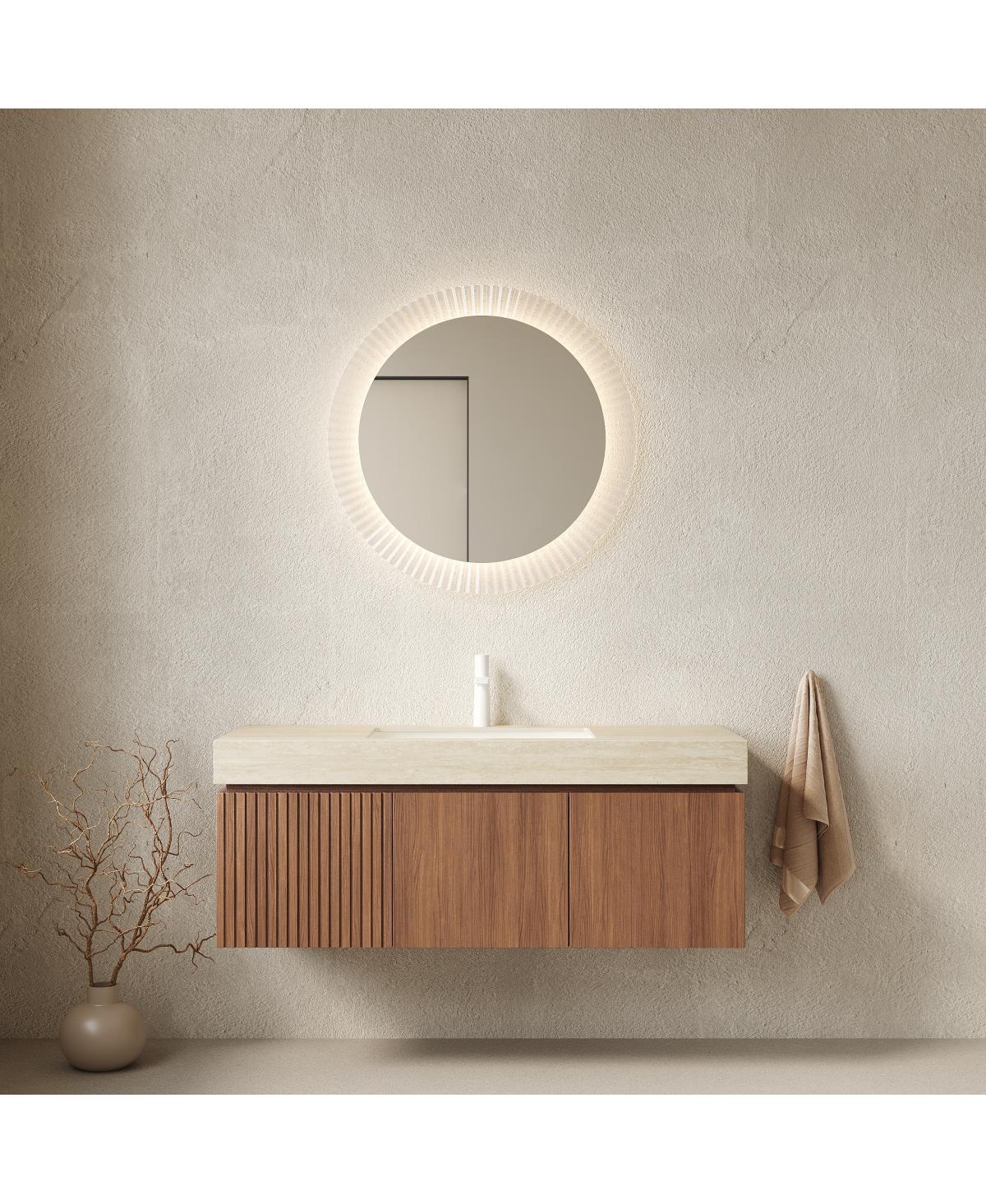 Sillysis Modern Floating Bathroom Vanity with Sintered Stone Top, Undermount Sink, Soft Close Drawer and Ample Storage
