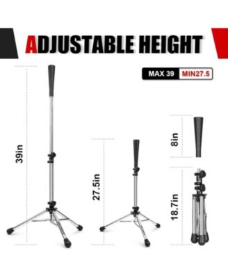 Baseball Tee Batting Tee Softball Tee Portable Travel Hitting Tee,Easy Adjustable Height,Stable Tripod Stand