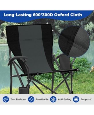 Folding Camping Chair with Cup Holder and Side Pocket