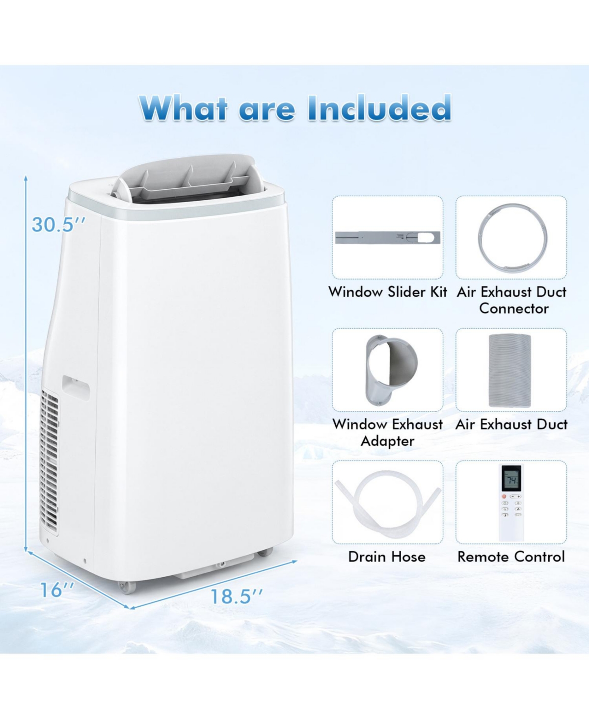 Mecale 15000 Btu Portable Air Conditioner with App Control for 750 Sq Ft