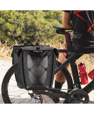 Waterproof Bike Panniers 2 Pack 25L Rear Rack Saddle Bags TPU Bicycle Storage Trunk Bag for Commuting Touring Road Mountain Cycling