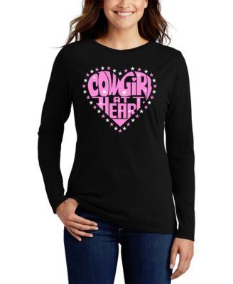 Women's Cowgirl at Heart Word Art Flowy T-Shirt