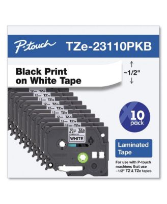 TZE23110PKB 0.5 in. TZe Series Standard Adhesive Laminated Labeling Tape (10/Pack)