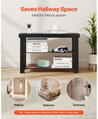 3-Tier Bamboo Shoe Rack Bench,286 lbs Capacity