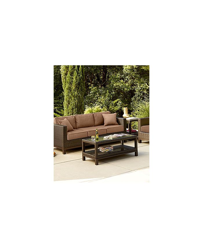 Furniture Katalina Outdoor Wicker 6-Pc. Seating Set (1 Sofa, 2 Swivel ...