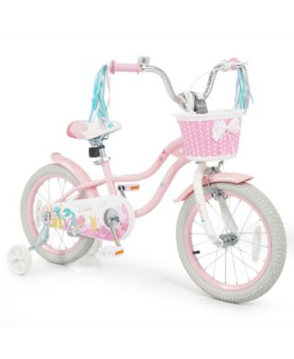 Adjustable Kids Bike with Front Basket and Streamers