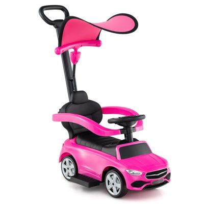 Toddler Ride On Push Car with Canopy, Sliding and Walking Modes