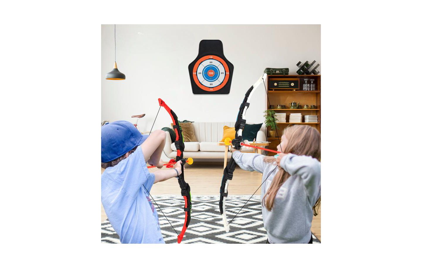 Детские игрушки Slickblue Youth Archery Bow Set with LED Light-Up Bow and Suction-Cup Arrows, Ages 3+, цвет: Синий / Зелёный — фото 2