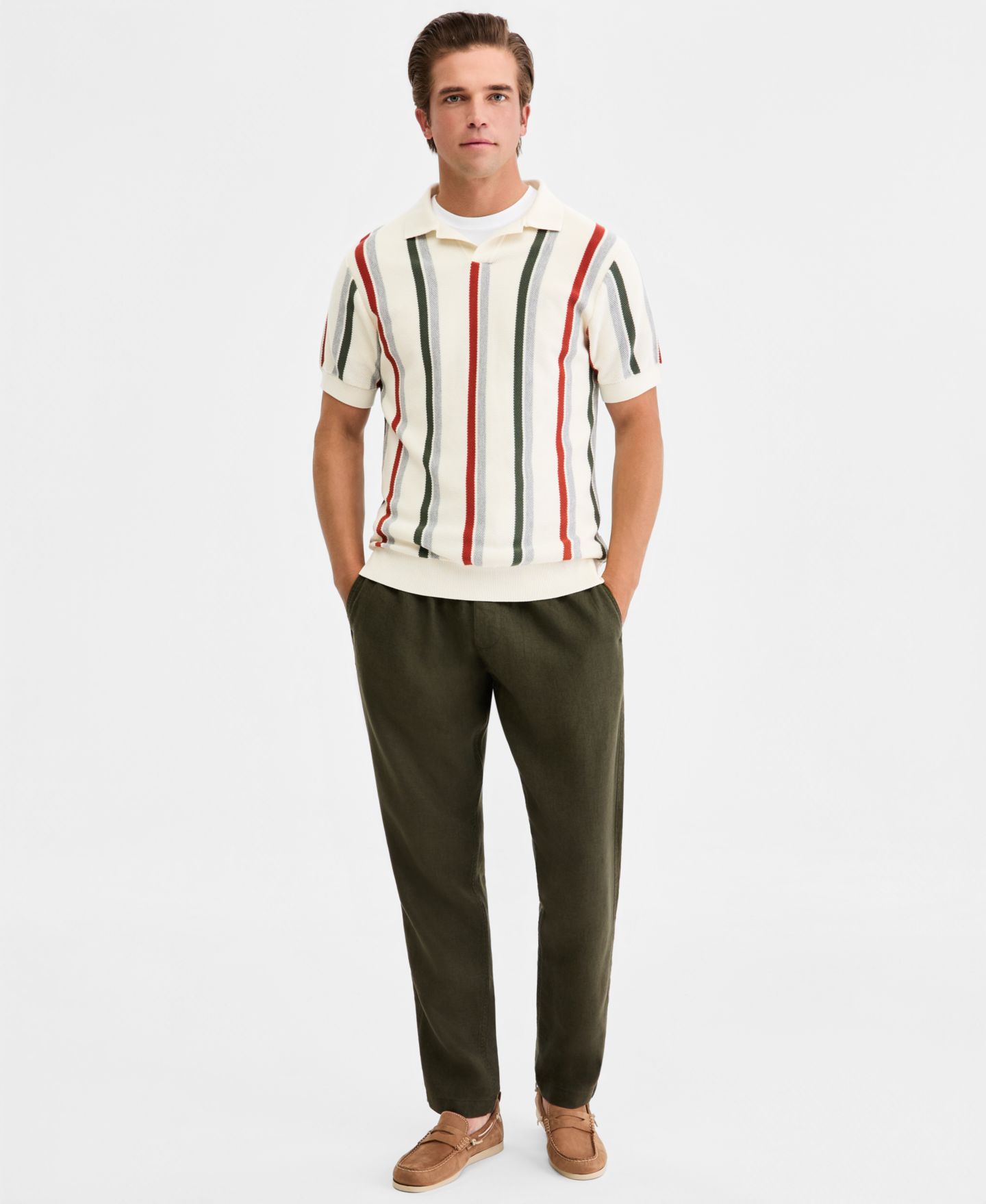 Мужское поло Rodd & Gunn Royce Hill Cotton Knit Polo Shirt, цвет: Кокосовый — фото 4