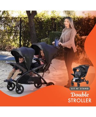 Sit N' Stand Double Stroller with EZ-Lift Car Seat (2 Pack), Stormy