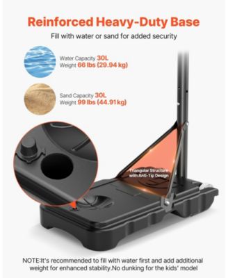 Kids Basketball Hoop, 5.2-6.9 ft Height Adjustable Stand with Rolling Wheels, Nylon Net, Portable Backboard Set