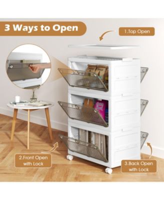 33 Gal 3-Pack Stackable Plastic Storage Bins with Lid, 21 x 13 x 35.5 in