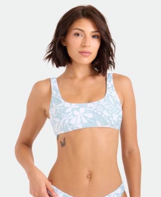 Women's Printed Scoop Neck Bikini Top