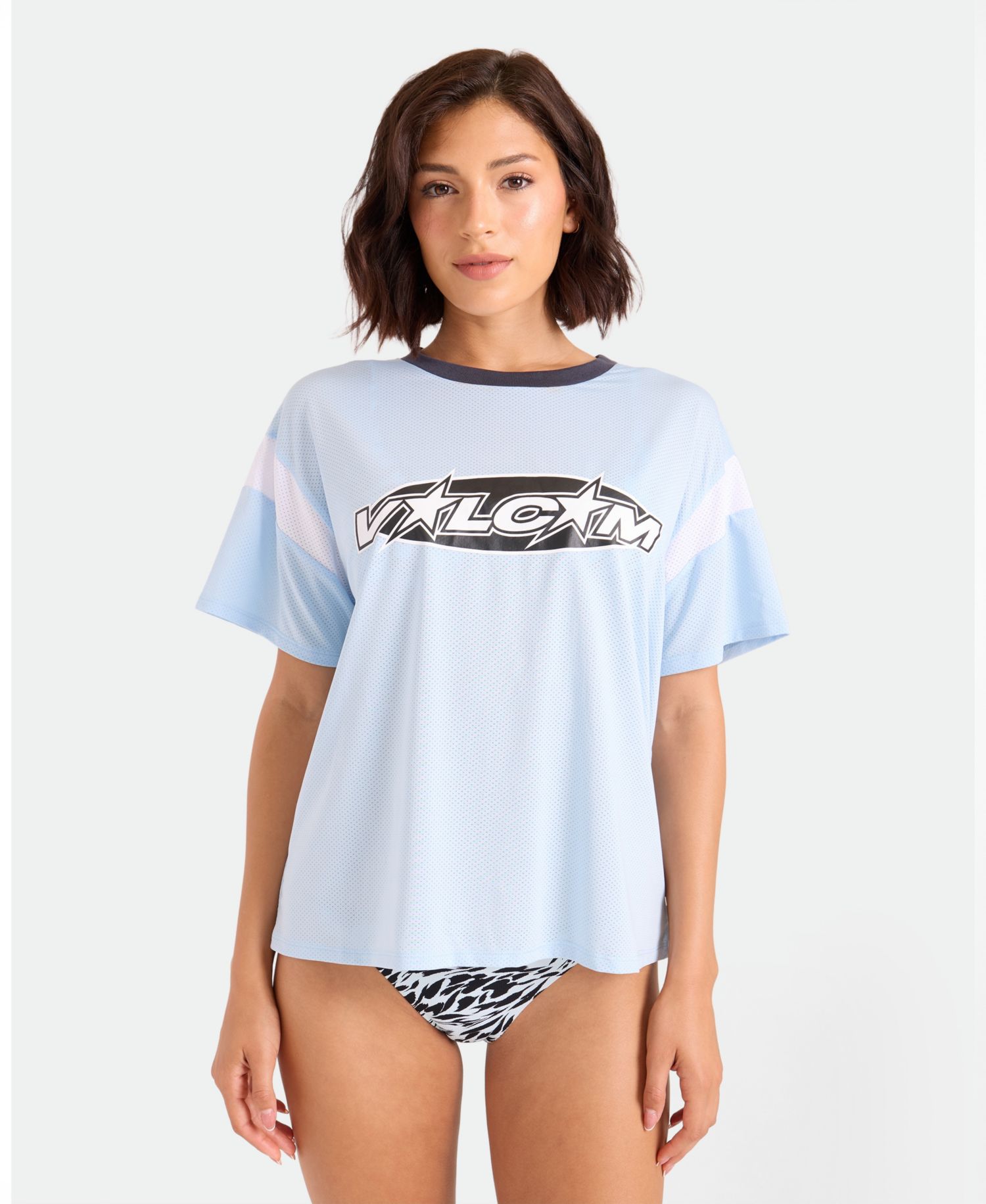 Women's Crewneck Short-Sleeve Swim Cover-Up Jersey