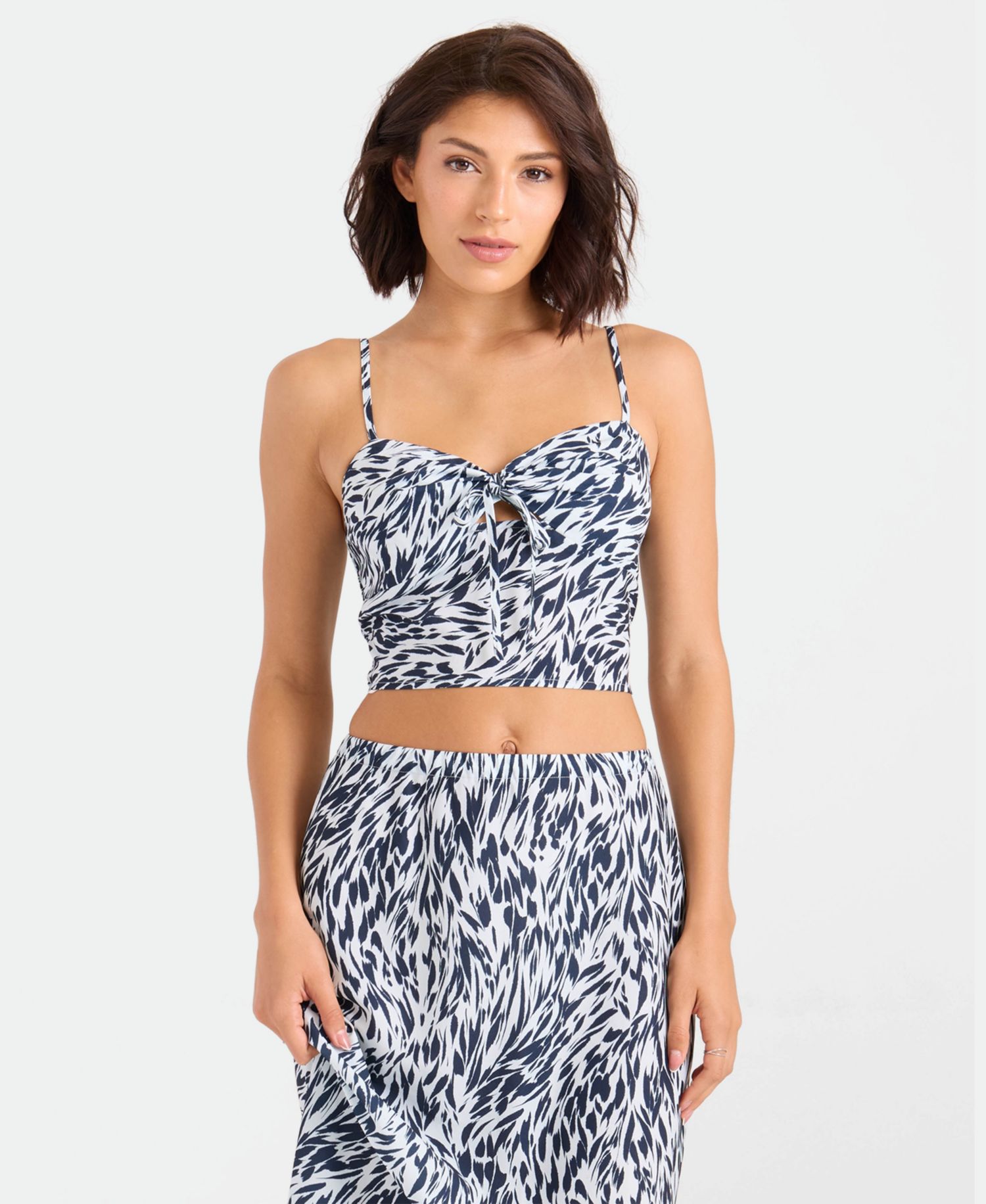 Women's Printed Sleeveless Swim Cover-Up Tunic Top