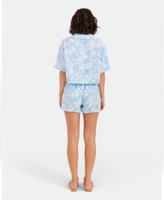 Women's Printed Pull-On Swim Cover-Up Shorts