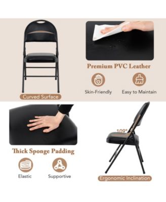 2-Pack Padded Folding Chairs with Metal Frame and Carry Handle