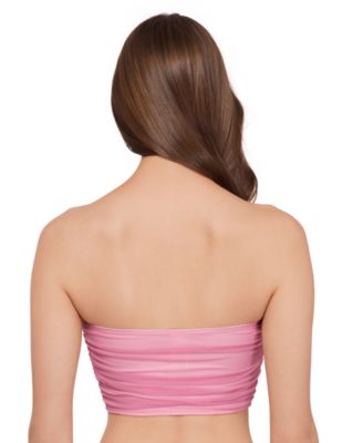 Women's Gold-Tone Bead Keyhole Tube Underwire Bikini Top