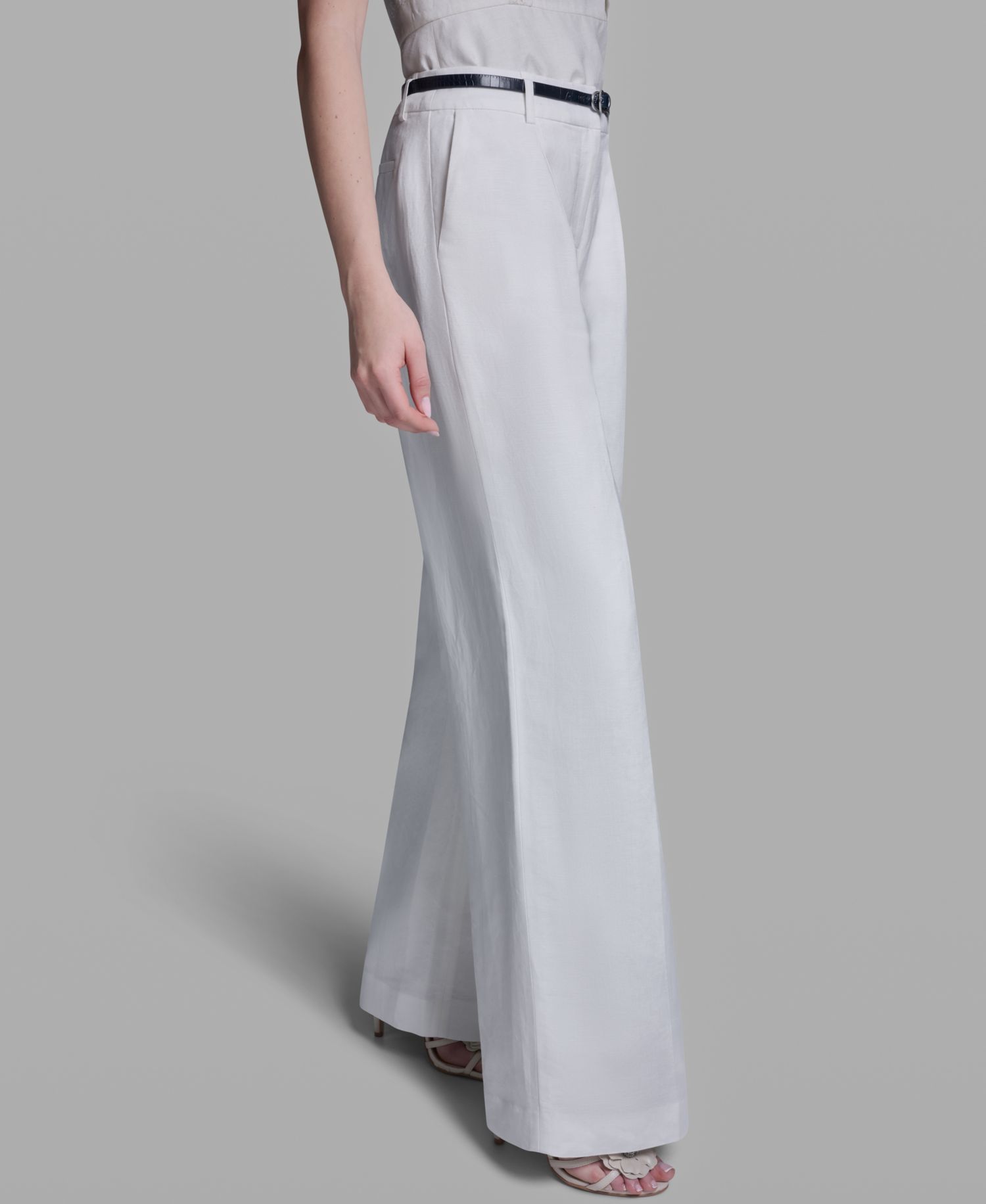 Women's High-Rise Wide-Leg Belted Pants