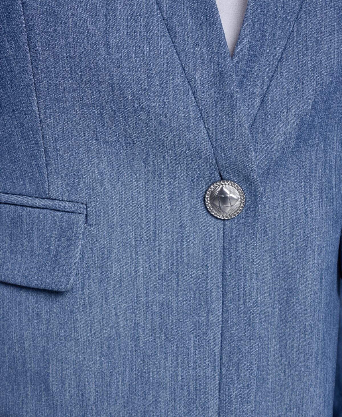 Bcbg Women's One-Button Faux Denim Jacket