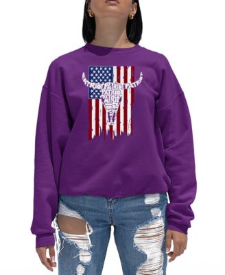 Women's Patriot Flag Word Art Crewneck Sweatshirt