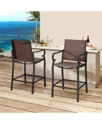 Breathable Mesh Fabric Counter Height Bar Stools Set of 2