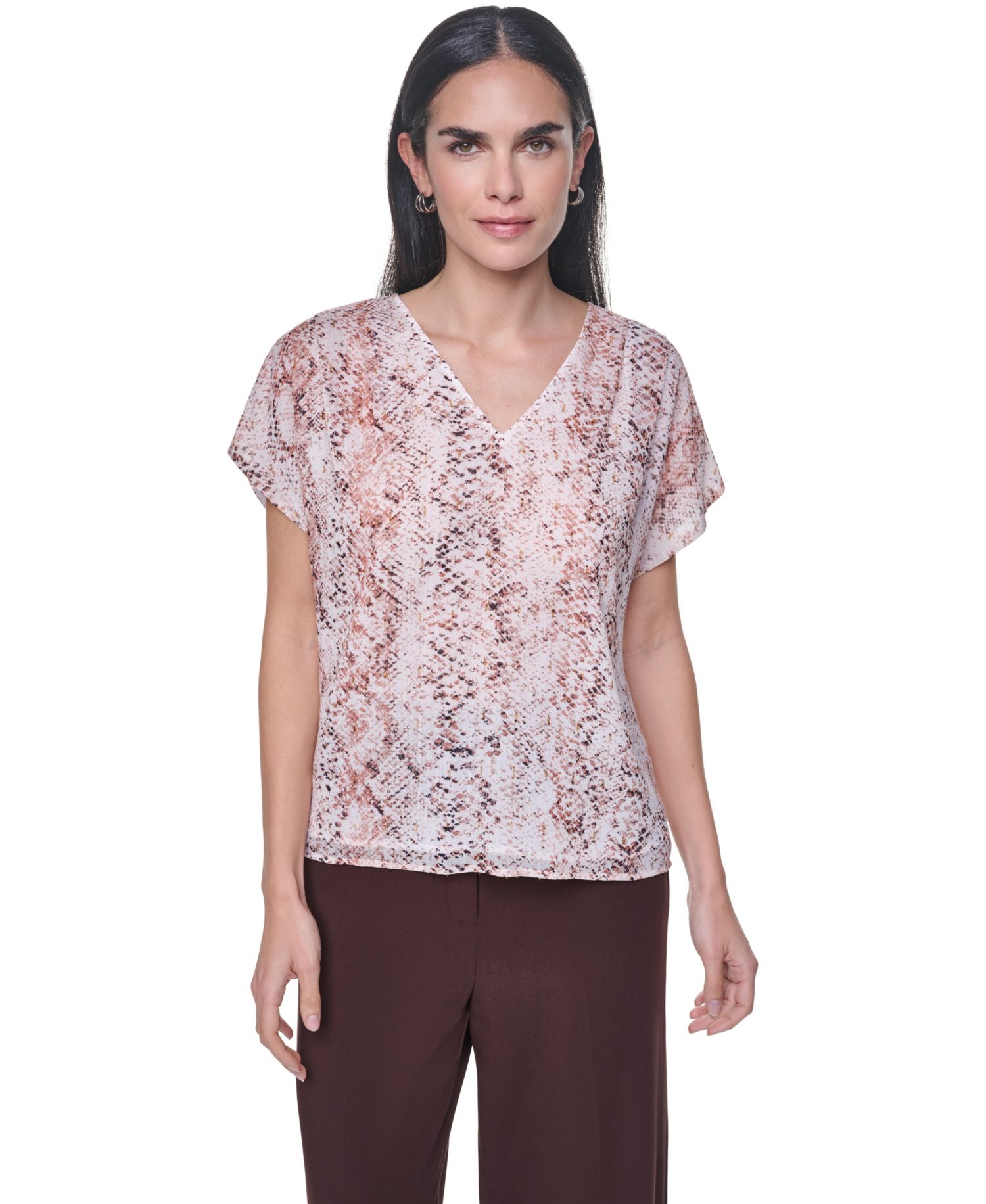 Women's V-Neck Short-Sleeve Blouse