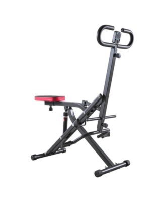 Deep Squat Rowing Machine, Foldable Glute Trainer with 12-Gear Adjustable Resistance, Home Squat Machine for Glutes & Legs