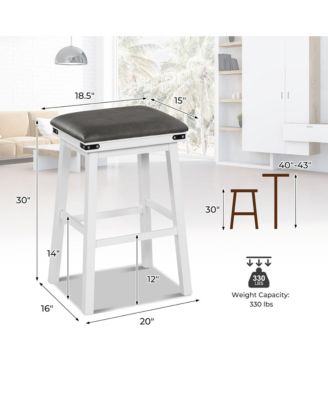 PU Leather Bar Stools Set of 4 30'' Counter Height Dining Stools w/ Upholstered Seat