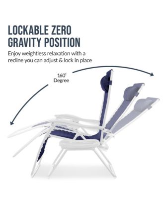 Set of 2 Extra Wide Zero Gravity Lounge Chair Recliners w/ Cup Holder